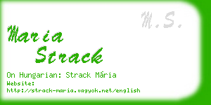 maria strack business card